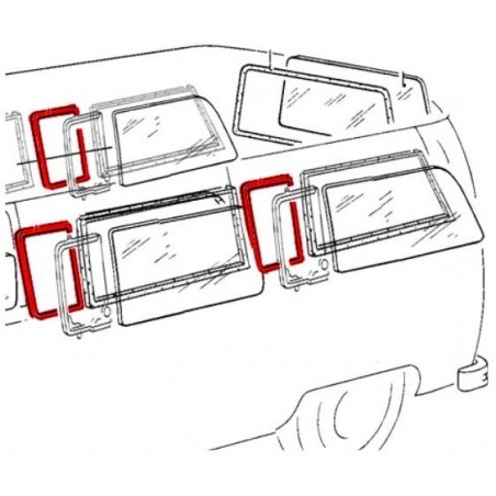 Joint de déflecteur de vitre latérale arrière ou centrale G/D T2 68/79