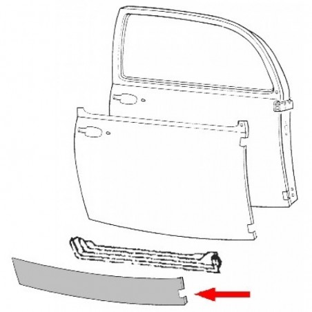 Tôle de bas de porte extérieure droite 12/1300+1302/03